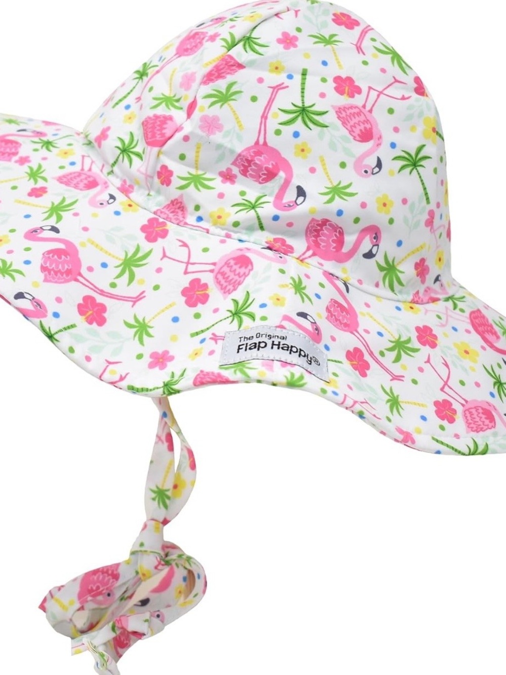 Flap Happy Pink & White Flamingo Sun Hat for Kids XL